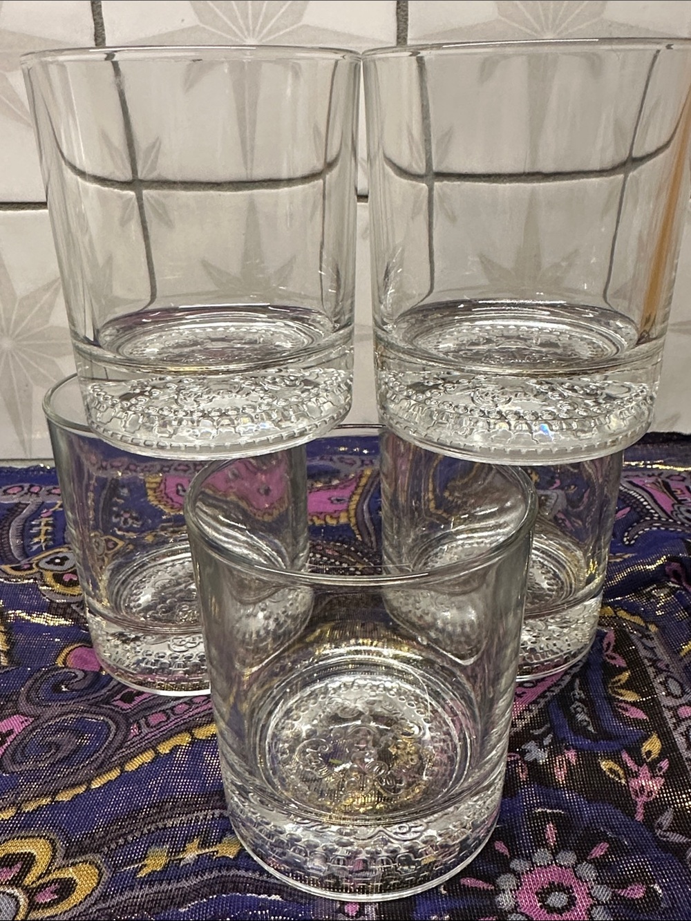 Crown Royal Rocks Glasses - set of 5 vintage excellent condition